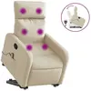 vidaXL Fauteuil inclinable de massage Crème Tissu