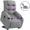 vidaXL Fauteuil inclinable de massage électrique Gris clair Tissu