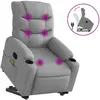 vidaXL Fauteuil de massage inclinable Gris clair Tissu