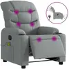 vidaXL Fauteuil de massage inclinable électrique gris clair tissu