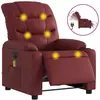 vidaXL Fauteuil de massage inclinable électrique rouge bordeaux