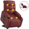 vidaXL Fauteuil inclinable de massage électrique rouge bordeaux