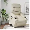 vidaXL Fauteuil inclinable de massage électrique crème similicuir