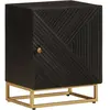 vidaXL Table de chevet noir 40x30x50 cm bois massif manguier et fer