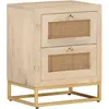 vidaXL Table de chevet 40x30x50 cm bois massif manguier et fer