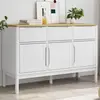 vidaXL Buffet FLORO blanc 114x43x74 cm bois massif de pin