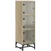 vidaXL Buffet avec portes en verre chêne sonoma 35x37x120 cm