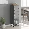 vidaXL Buffet avec portes en verre sonoma gris 35x37x120 cm