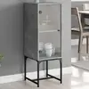 vidaXL Armoire latérale avec porte en verre gris béton 35x37x100 cm