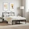 vidaXL Cadre de lit métal avec tête de lit noir 120x190 cm