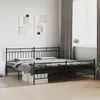 Vidaxl cadre de lit métal sans matelas avec pied de lit noir 193x203cm