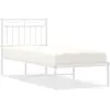 vidaXL Cadre de lit métal avec tête de lit blanc 80x200 cm