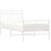 vidaXL Cadre de lit métal avec tête de lit/pied de lit blanc 90x190 cm
