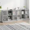 vidaXL Bibliothèque avec portes gris béton 204x37x75 cm