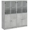 vidaXL Bibliothèque avec portes gris béton 136x37x142 cm