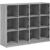 vidaXL Bibliothèque avec portes sonoma gris 136x37x109 cm