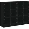 vidaXL Bibliothèque avec portes noir 136x37x109 cm bois d'ingénierie
