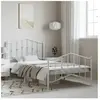 Vidaxl cadre de lit métal sans matelas et pied de lit blanc 100x200 cm