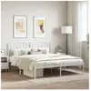 vidaXL Cadre de lit métal avec tête de lit blanc 160x200 cm