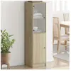 vidaXL Buffet avec porte en verre chêne sonoma 35x37x142 cm