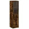 vidaXL Buffet avec porte en verre chêne fumé 35x37x142 cm