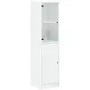 vidaXL Buffet avec porte en verre blanc 35x37x142 cm