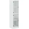 vidaXL Buffet avec portes en verre blanc 35x37x142 cm