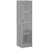 vidaXL Buffet avec portes en verre sonoma gris 35x37x142 cm