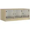 vidaXL Table basse avec portes en verre chêne sonoma 102x50x42 cm