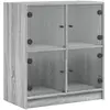 vidaXL Armoire latérale avec portes en verre sonoma gris 68x37x75,5 cm