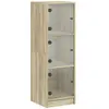 vidaXL Buffet avec portes en verre chêne sonoma 35x37x109 cm