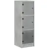 vidaXL Buffet avec portes en verre gris béton 35x37x109 cm