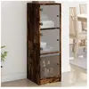 vidaXL Buffet avec portes en verre chêne fumé 35x37x109 cm