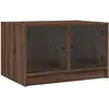 vidaXL Table basse avec portes en verre chêne marron 68x50x42 cm