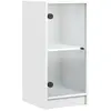 vidaXL Armoire latérale avec portes en verre blanc 35x37x75,5 cm