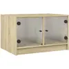 vidaXL Table basse avec portes en verre chêne sonoma 68x50x42 cm