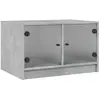 vidaXL Table basse avec portes en verre gris béton 68x50x42 cm