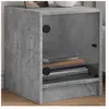 vidaXL Tables de chevet et portes vitrées 2 pcs gris béton 35x37x42 cm