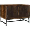 vidaXL Table basse avec portes en verre chêne fumé 68,5x50x50 cm