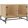 vidaXL Table basse avec portes en verre chêne sonoma 68,5x50x50 cm