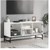 vidaXL Meuble TV avec portes en verre blanc 102x37x50 cm