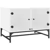 vidaXL Table basse avec portes en verre blanc 68,5x50x50 cm
