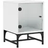 vidaXL Table de chevet avec porte en verre blanc 35x37x50 cm