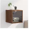 vidaXL Table de chevet avec porte en verre chêne marron 35x37x35 cm