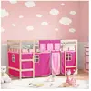 vidaXL Lit mezzanine enfants avec rideaux sans matelas rose 90x190 cm