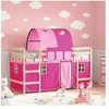 Vidaxl lit mezzanine enfants avec tunnel sans matelas rose 80x200 cm