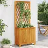vidaXL Jardinière avec treillis 55x29,5x132 cm bois massif d'acacia