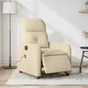 vidaXL Fauteuil inclinable de massage électrique crème tissu