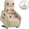 vidaXL Fauteuil inclinable de massage Crème Tissu
