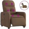vidaXL Fauteuil inclinable de massage électrique marron tissu